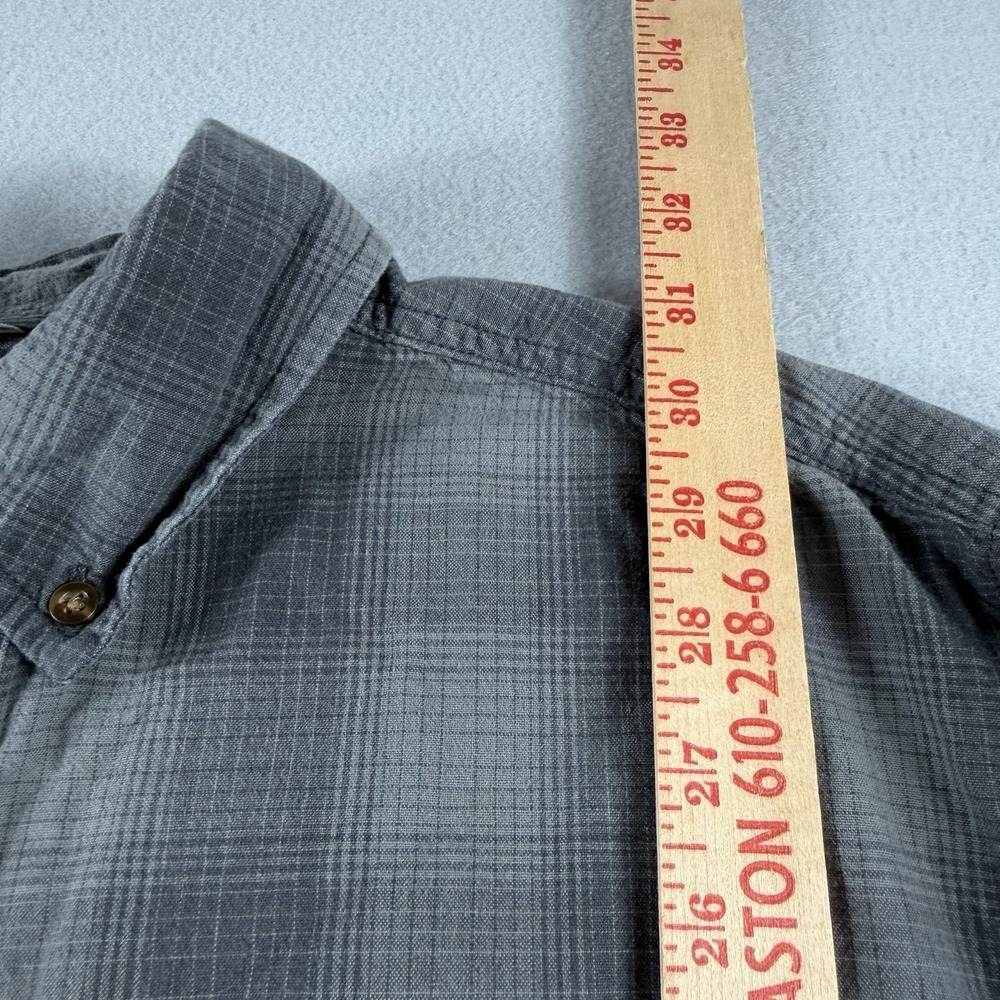 Carhartt Button Down Mens Shirt LT Large Tall Gray Plaid Relaxed Fit Workwear - Picture 6 of 8